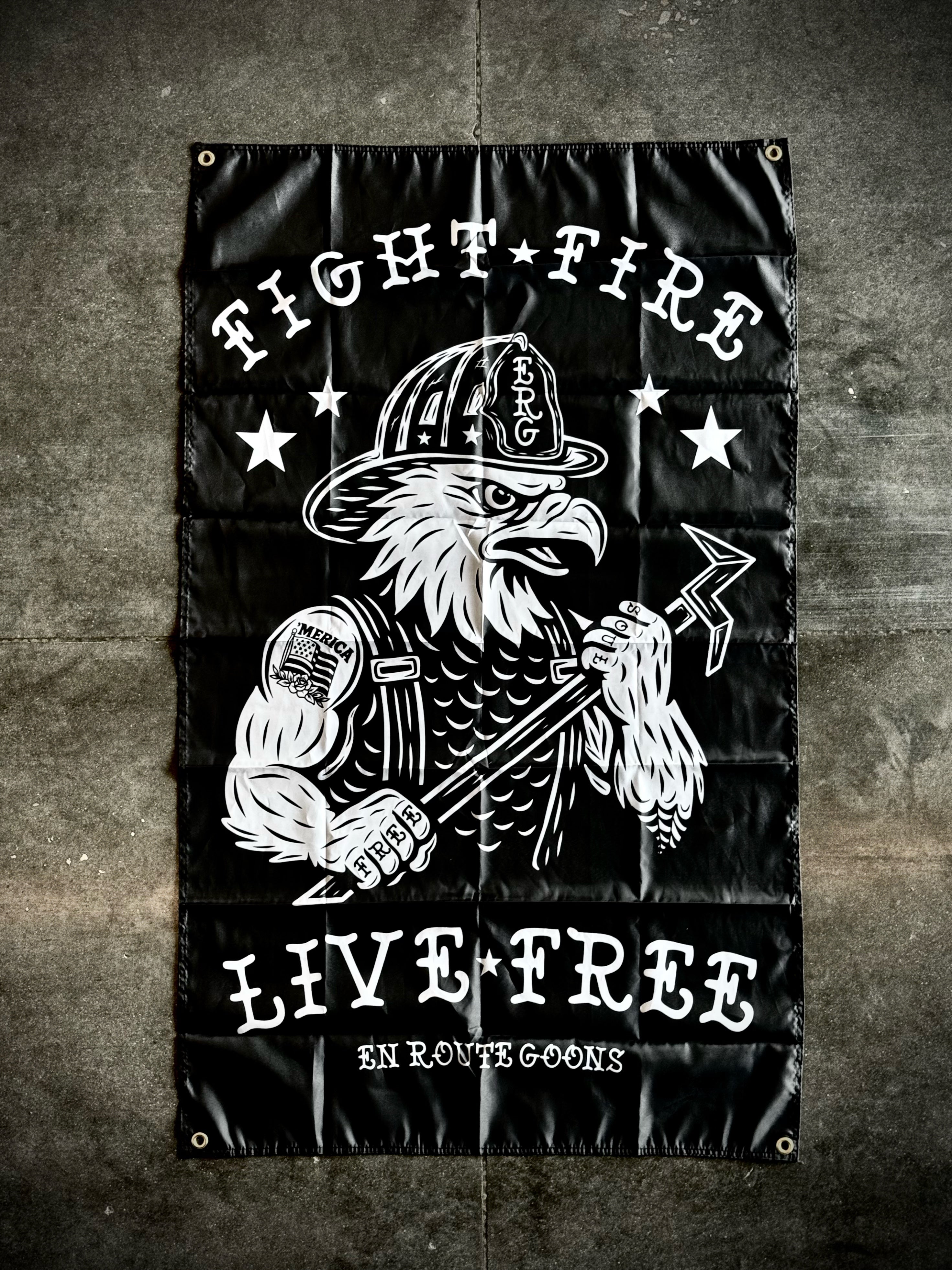 FLAG 3x5 Fight Fire Live Free