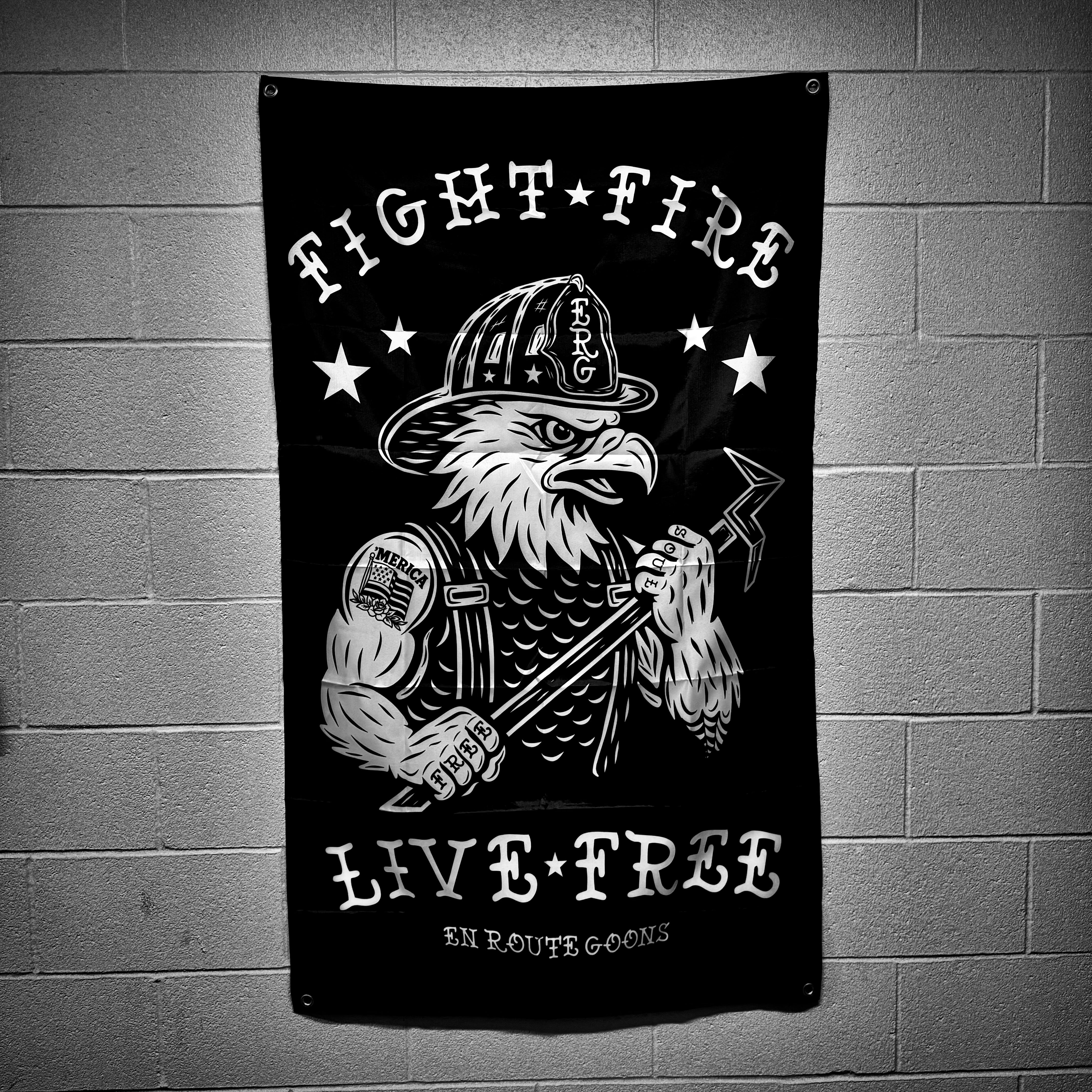 FLAG 3x5 Fight Fire Live Free